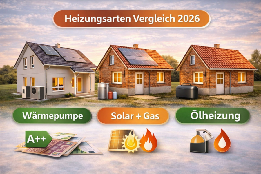 Heizungsarten Vergleich 2026
