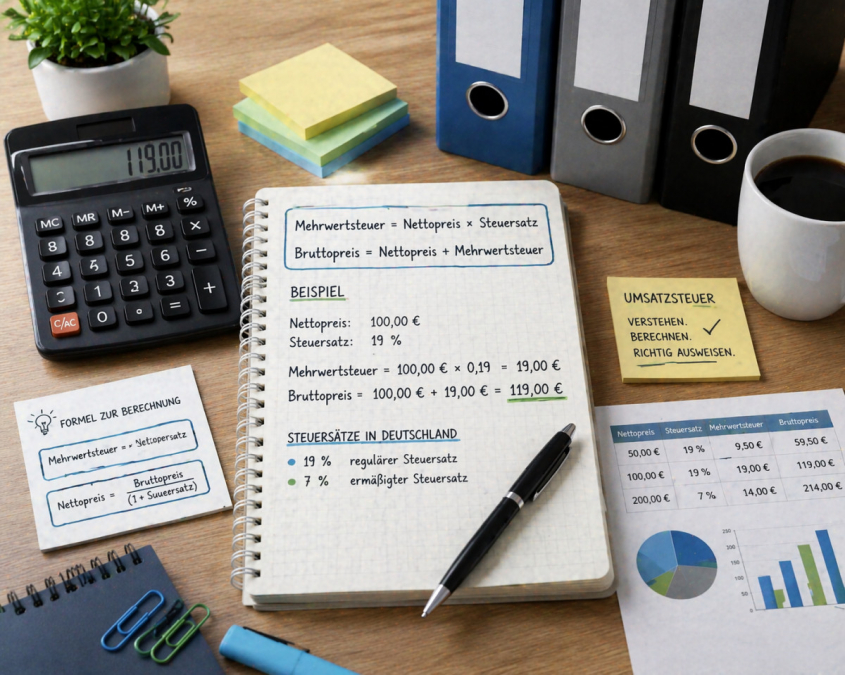 Mehrwertsteuer berechnen Beispiel und Formel