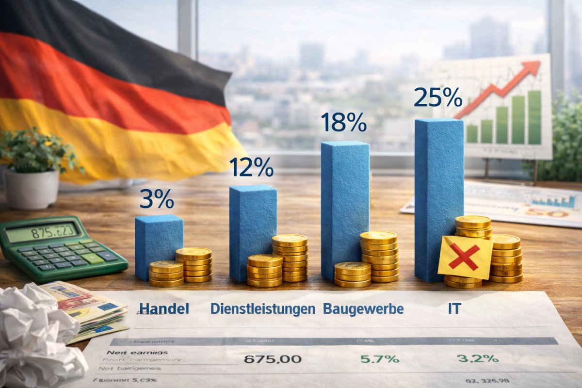 Branchen&uuml;bliche Margen in Deutschland im &Uuml;berblick