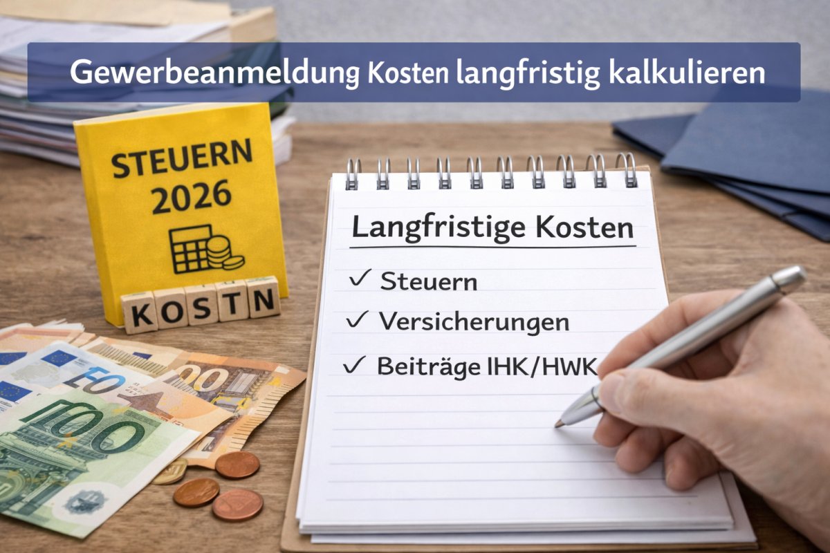 Gewerbeanmeldung Kosten langfristig kalkulieren