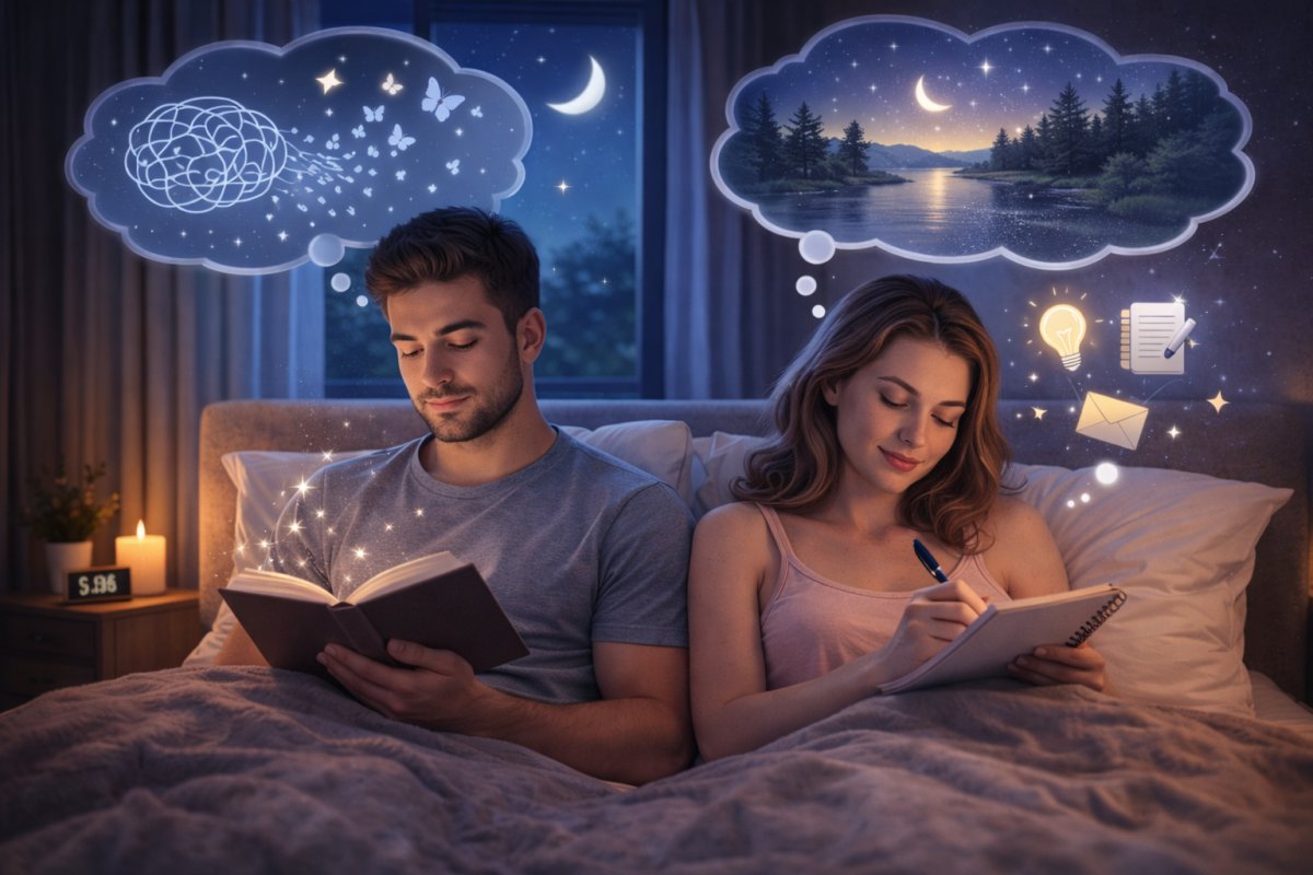 Mentale Entlastung vor dem Einschlafen