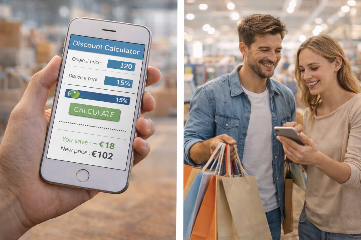 Rabatt Rechner Prozent sparen online berechnen und beim Einkauf Geld sparen