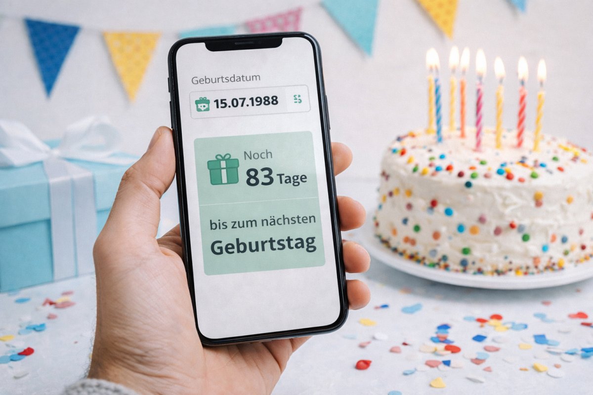 Tage bis zum n&auml;chsten Geburtstag berechnen