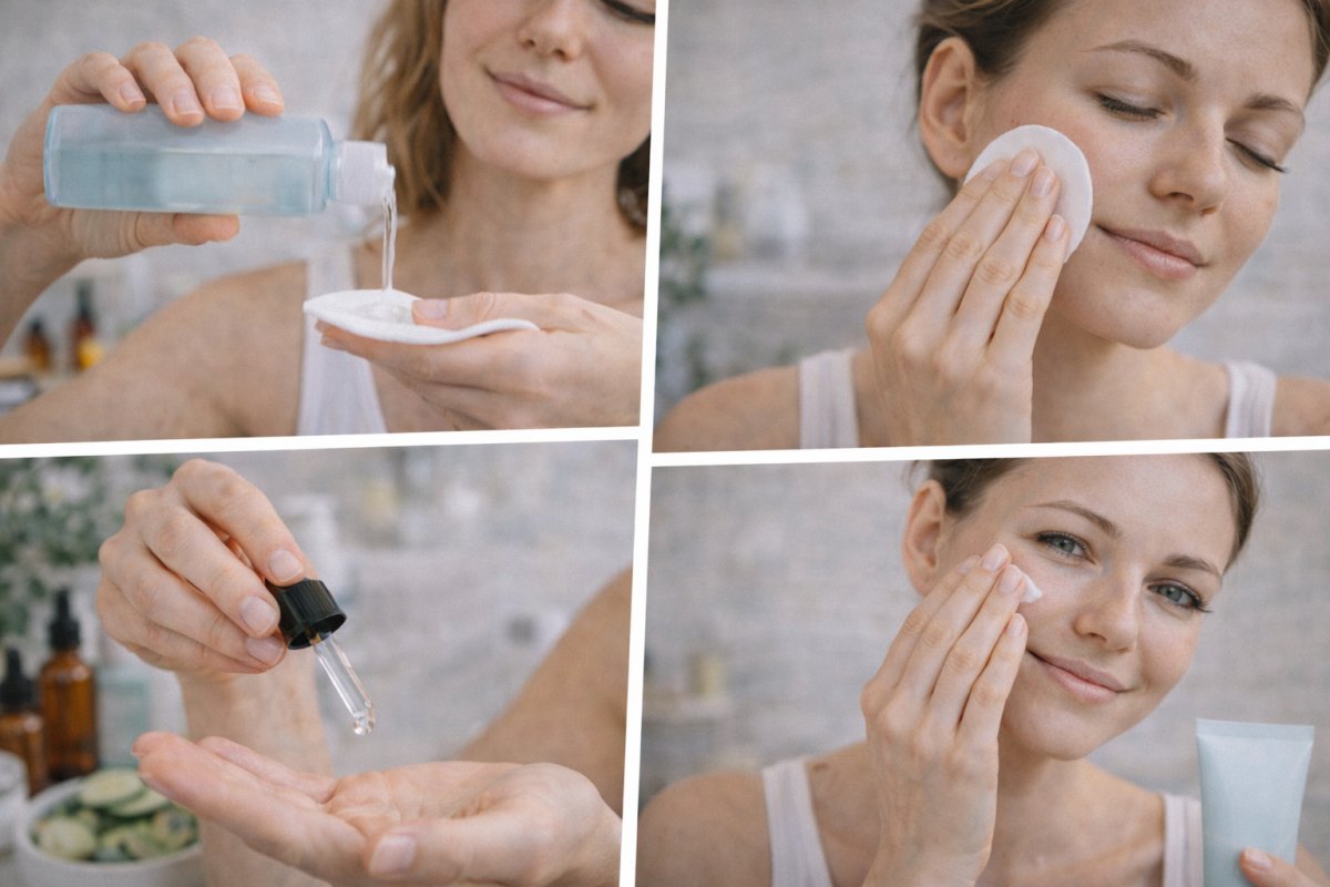 Toner und leichte Pflegeprodukte richtig einsetzen