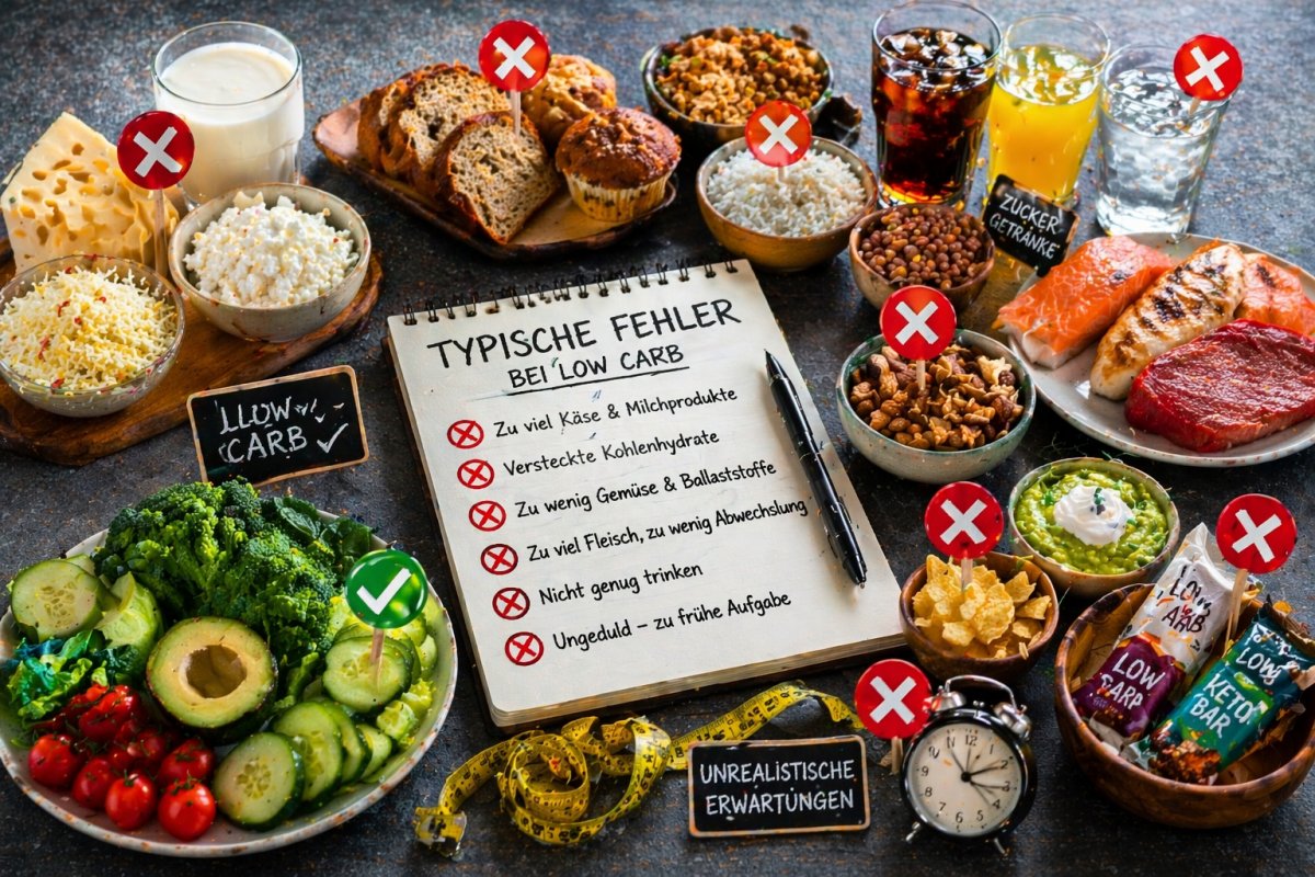 Typische Fehler bei einer Low Carb Ernährung Typische Fehler bei einer Low Carb Ernährung