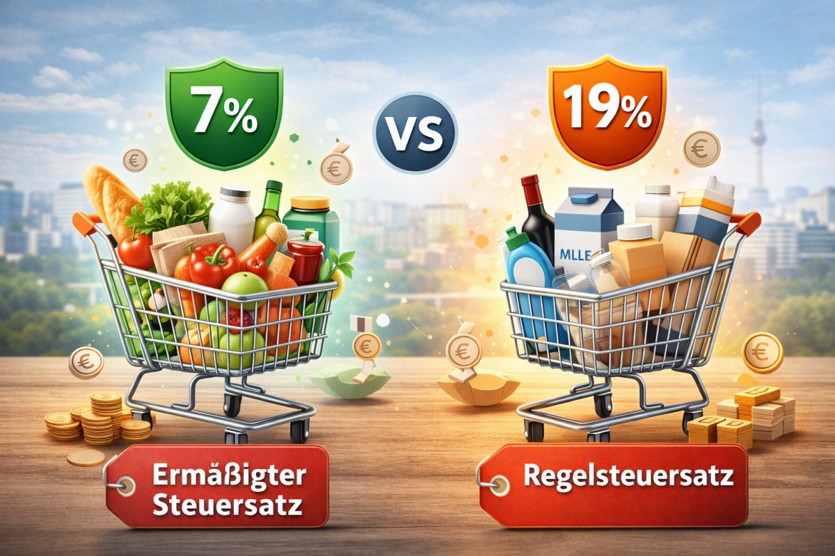 Unterschied zwischen 7 Prozent und 19 Prozent Mehrwertsteuer