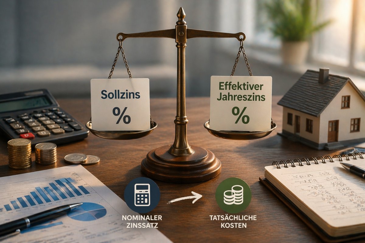 Unterschied zwischen Sollzins und effektivem Jahreszins Unterschied zwischen Sollzins und effektivem Jahreszins