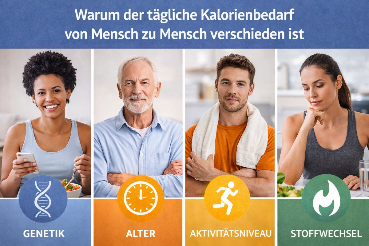 Warum der tägliche Kalorienbedarf von Mensch zu Mensch verschieden ist Warum der tägliche Kalorienbedarf von Mensch zu Mensch verschieden ist