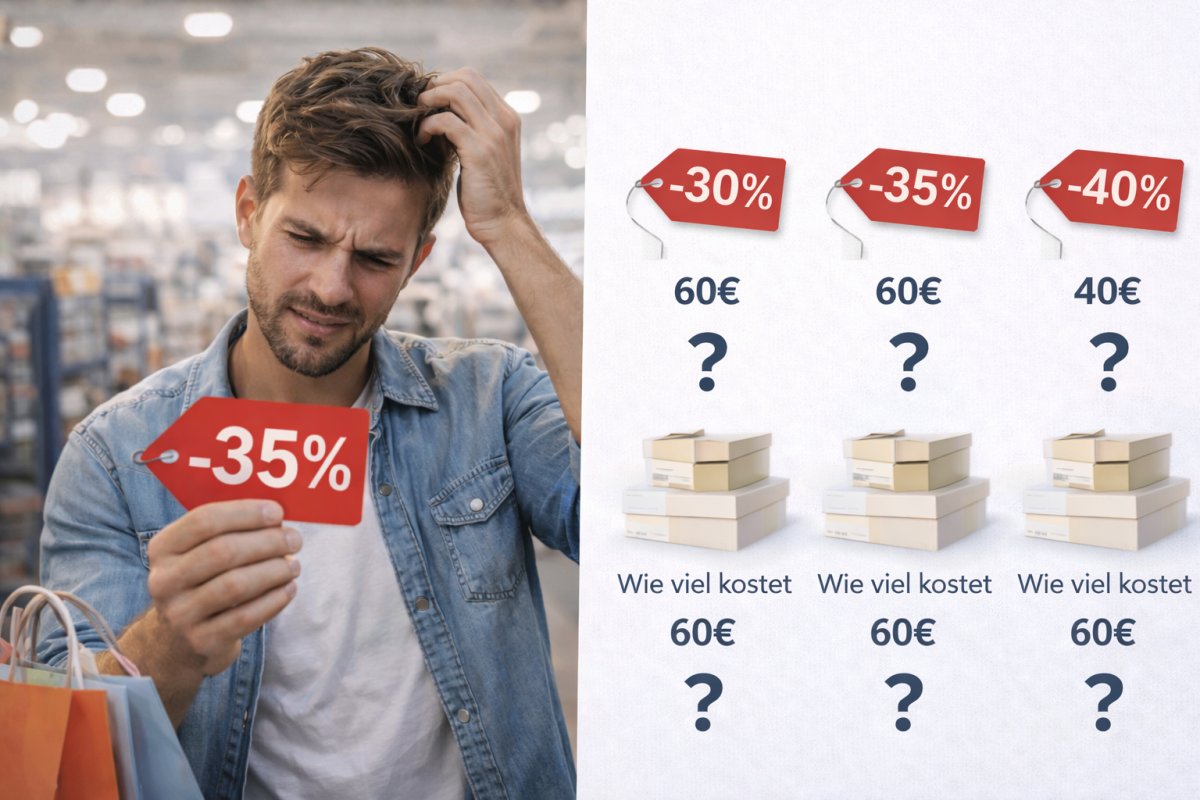 Warum Prozent Rabatte f&uuml;r Verbraucher oft schwer zu verstehen sind