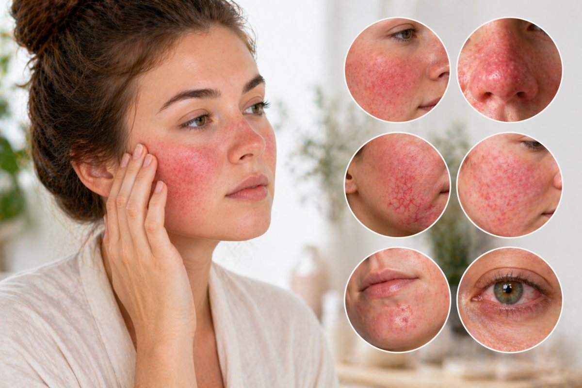 Welche Symptome bei Rosacea auftreten k&ouml;nnen