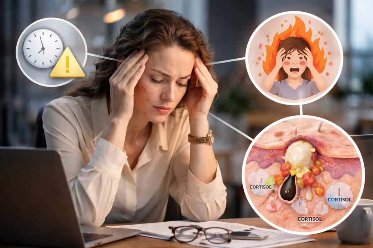 Wie Stress die Haut verschlechtern kann